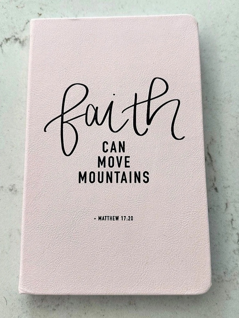 Eccolo Faith Can Move Mountains Soft Leatherette Notebook Journal Pink